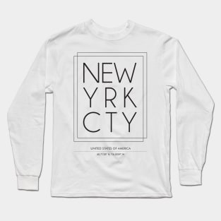 New Yrk Cty Minimal Typography Long Sleeve T-Shirt